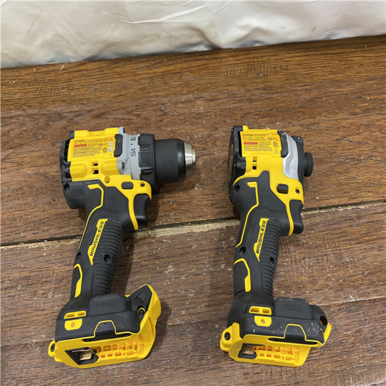 AS-IS DEWALT 20V MAX XR Cordless Drill/Driver, ATOMIC Impact Driver 2 Tool Combo Kit, (2) 2.0Ah Batteries, Charger, and Bag