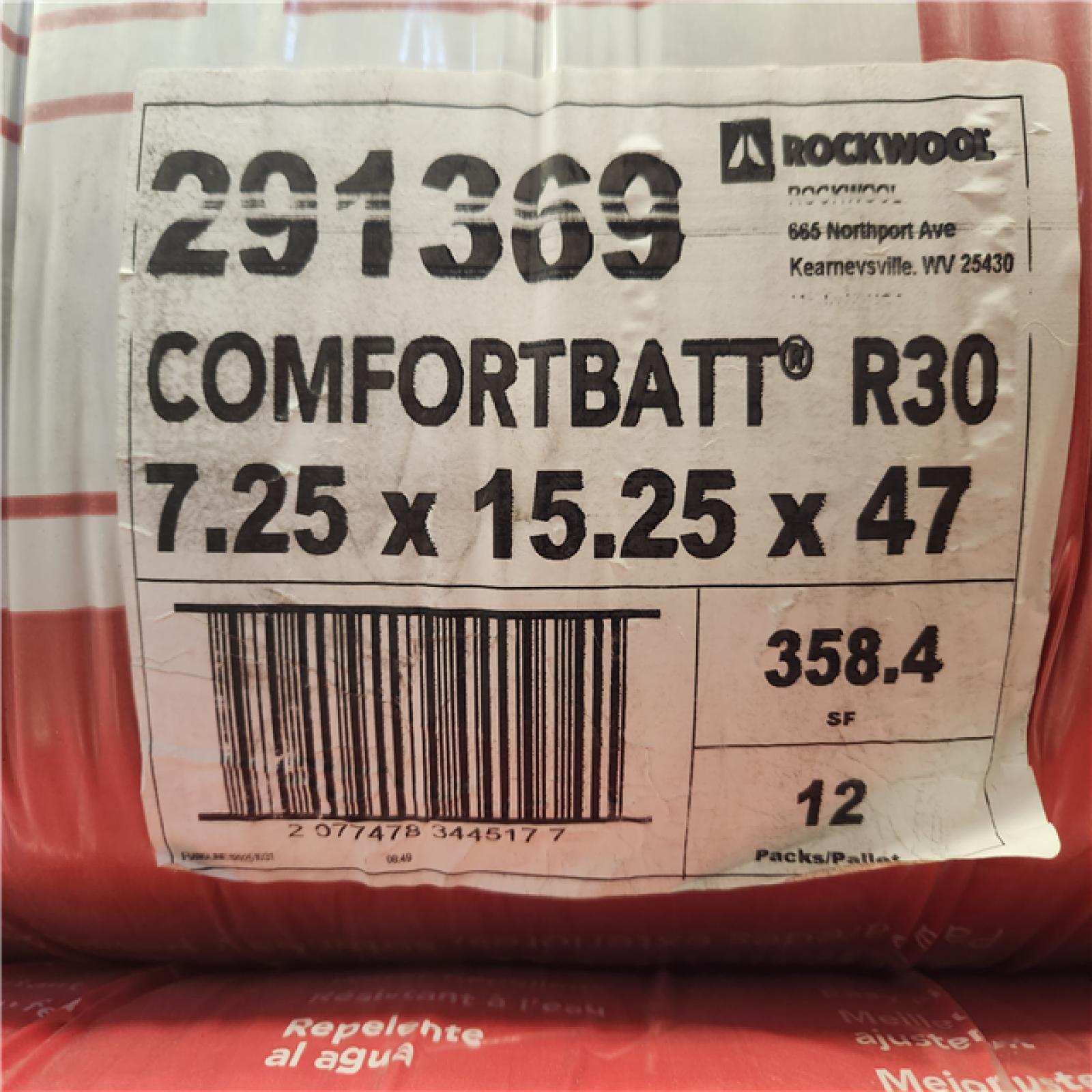 Phoenix AS-IS ROCKWOOL R-30 Comfortbatt 7-1/4 in. x 15 in. x 47 in. Fire Resistant Stone Wool Insulation Batt (358 sqft) (12-Bags)