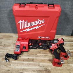 HOUSTON LOCATION - AS - IS Milwaukee FUEL 18V Lithium-Ion Brushless Cordless Hammer Drill and Impact Driver Combo Kit