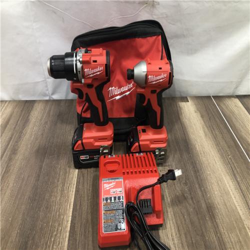 AS-IS Milwaukee 18-Volt Lithium-Ion Brushless Cordless Compact Hammer Drill/Impact Combo Kit