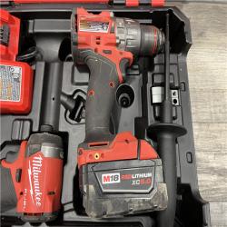 AS-IS Milwaukee FUEL 18V Lithium-Ion Brushless Cordless Hammer Drill and Impact Driver Combo Kit