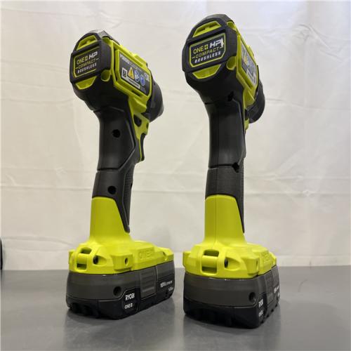 AS-IS - ONE+ HP 18V Brushless Cordless Compact 1/2 in. Drill and Impact Driver Kit