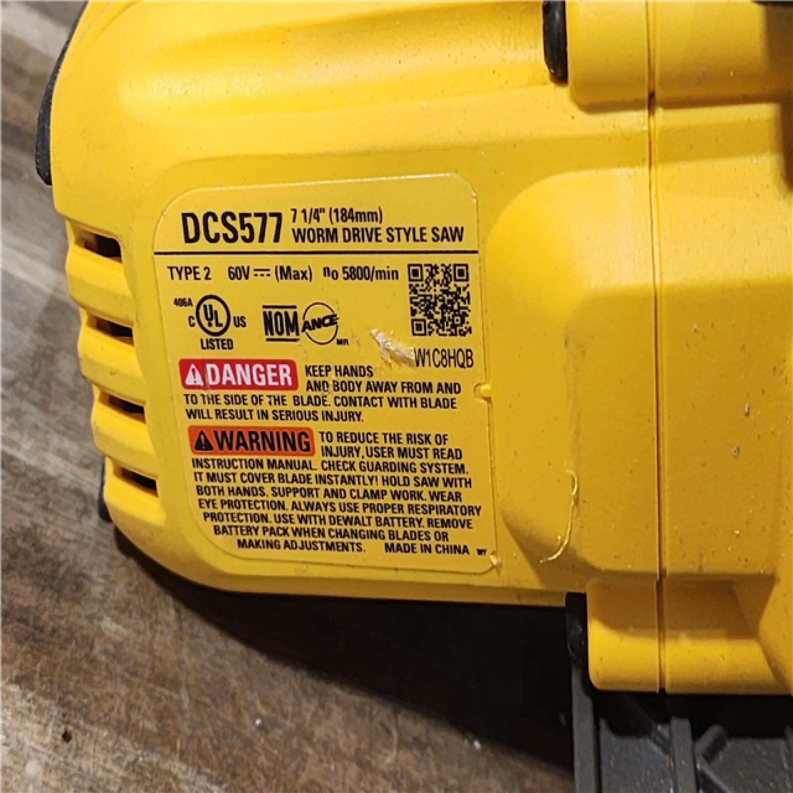 HOUSTON LOCATION - AS-IS DEWALT FLEXVOLT 60V MAX Cordless Brushless 7-1/4 in. Wormdrive Style Circular Saw (Tool Only)