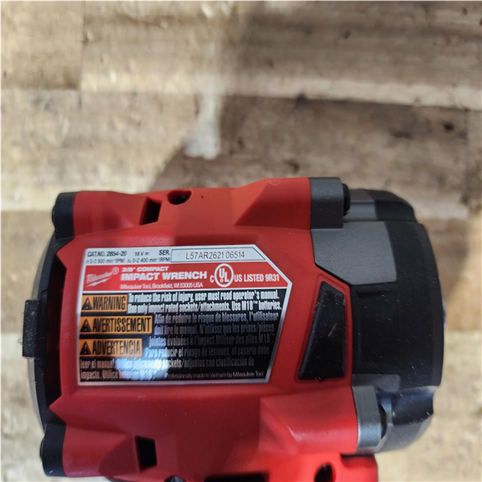 Houston Location AS-IS Milwaukee FUEL GEN-3 18V Lithium-Ion Brushless Cordless 3/8 in. Compact Impact Wrench with Friction Ring (Tool-Only)