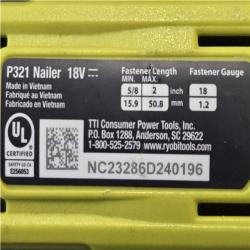 AS-IS RYOBI ONE+ 18V 18-Gauge Cordless AirStrike Brad Nailer (Tool Only)