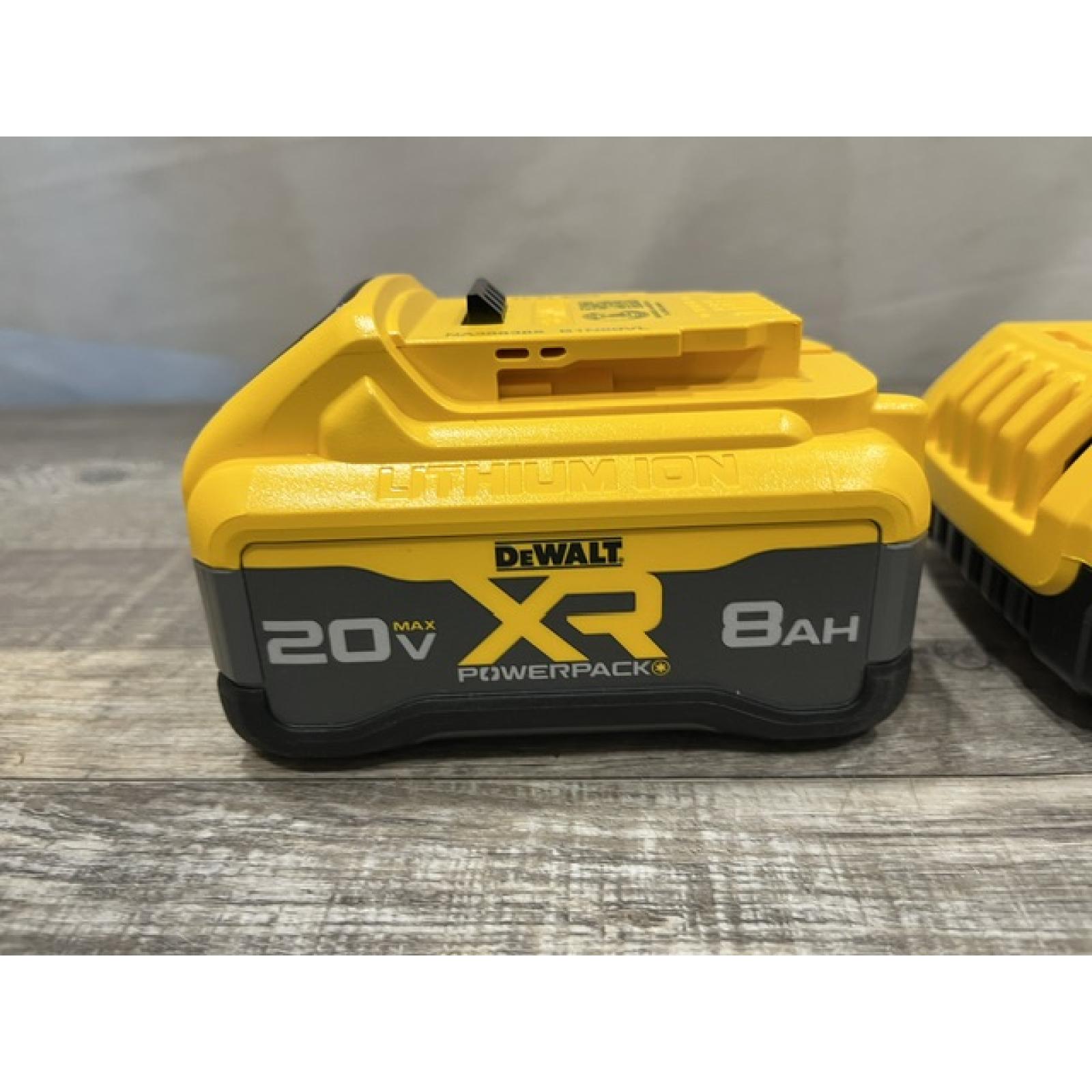AS-IS DEWALT 20V MAX XR Power-Pack Lithium-Ion Starter Kit with 8. 0Ah Battery and Charger