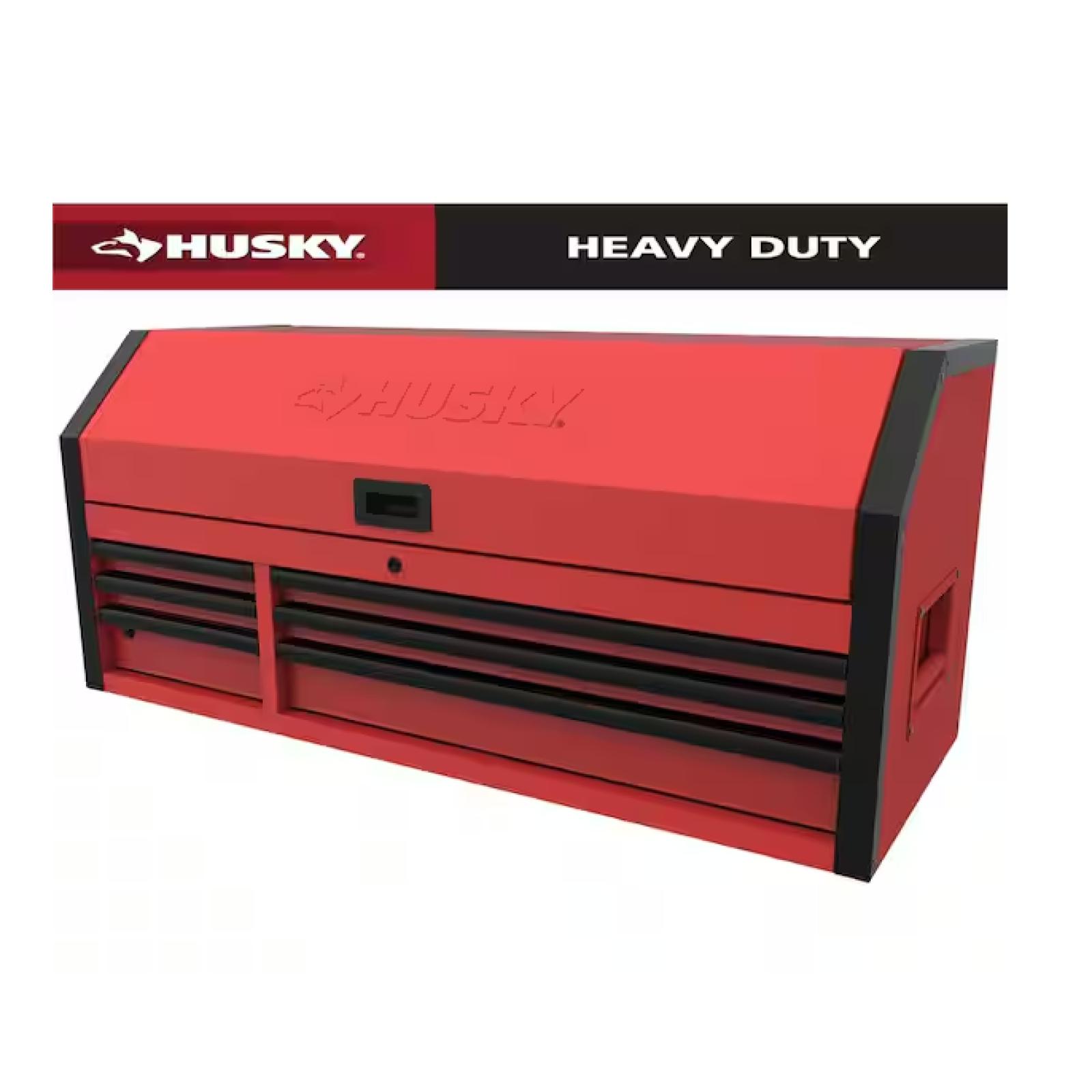 DALLAS LOCATION- AS-IS Husky Heavy-Duty 52 in. W x 20 in. D 6-Drawer Matte Red Steel Top Tool Chest- (2 Units)