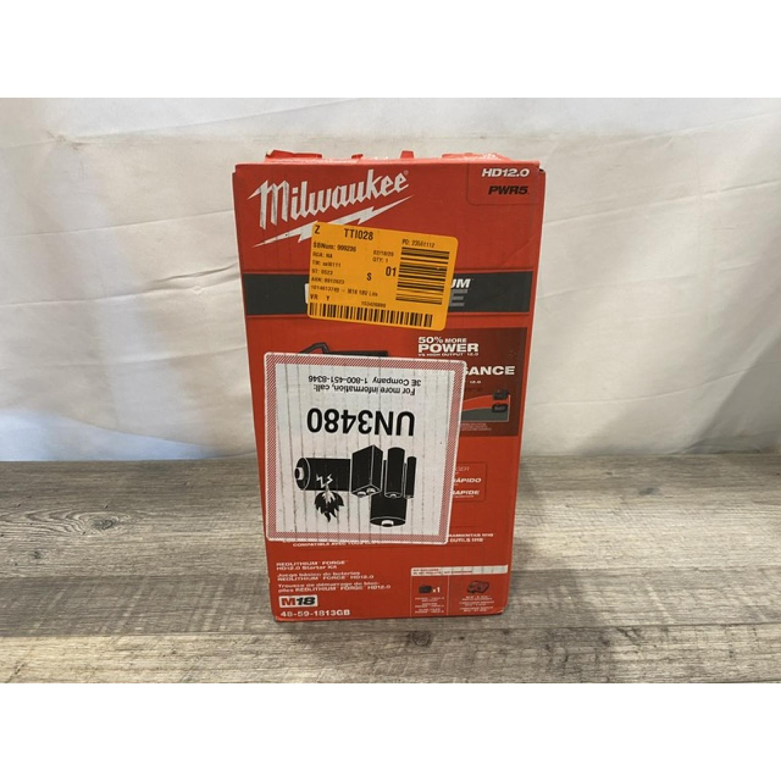 NEW - Milwaukee 18-Volt Lithium-Ion REDLITHIUM FORGE Starter Kit with 12. 0Ah Battery and Charger