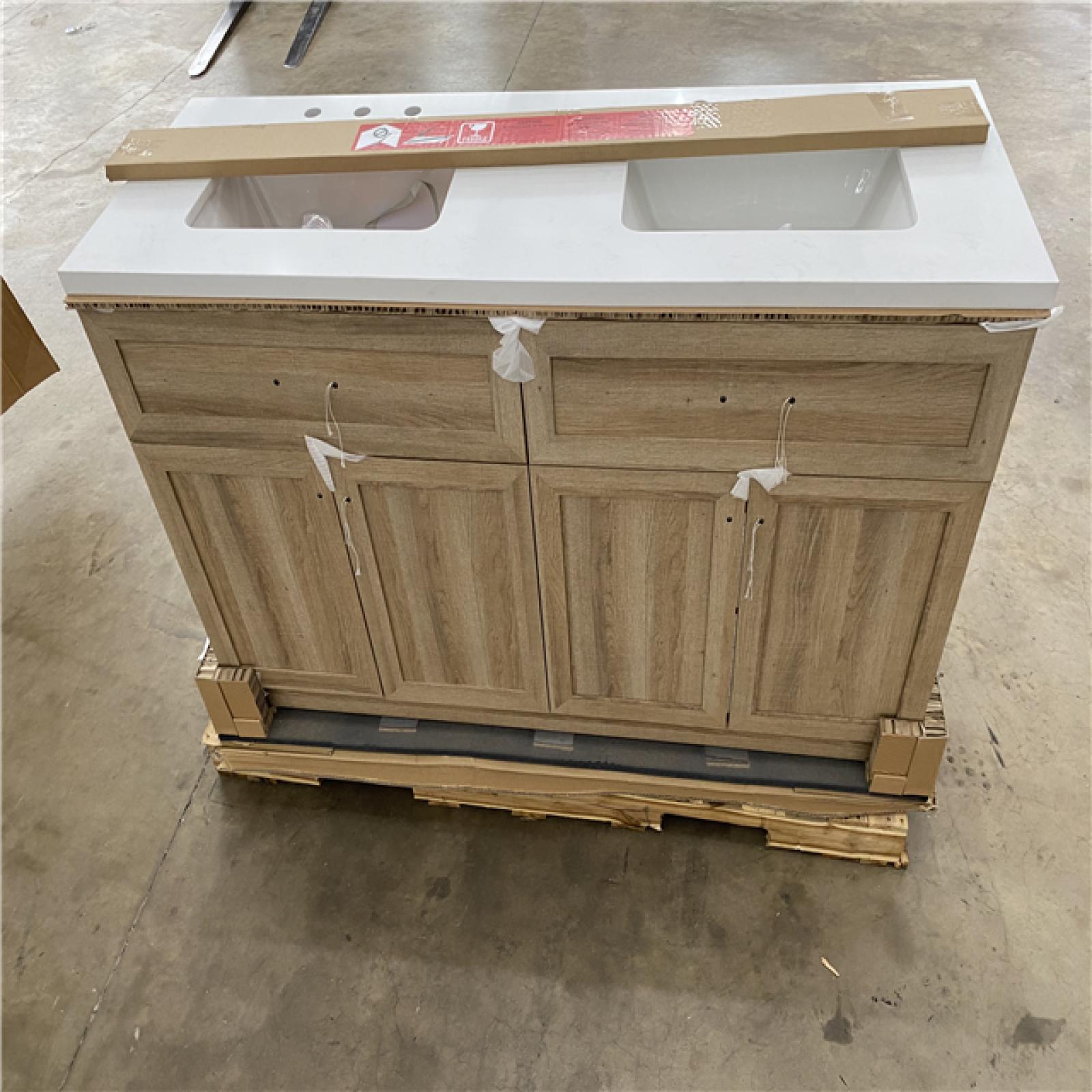 Houston Location AS IS - 60in Vanity Light Oak
