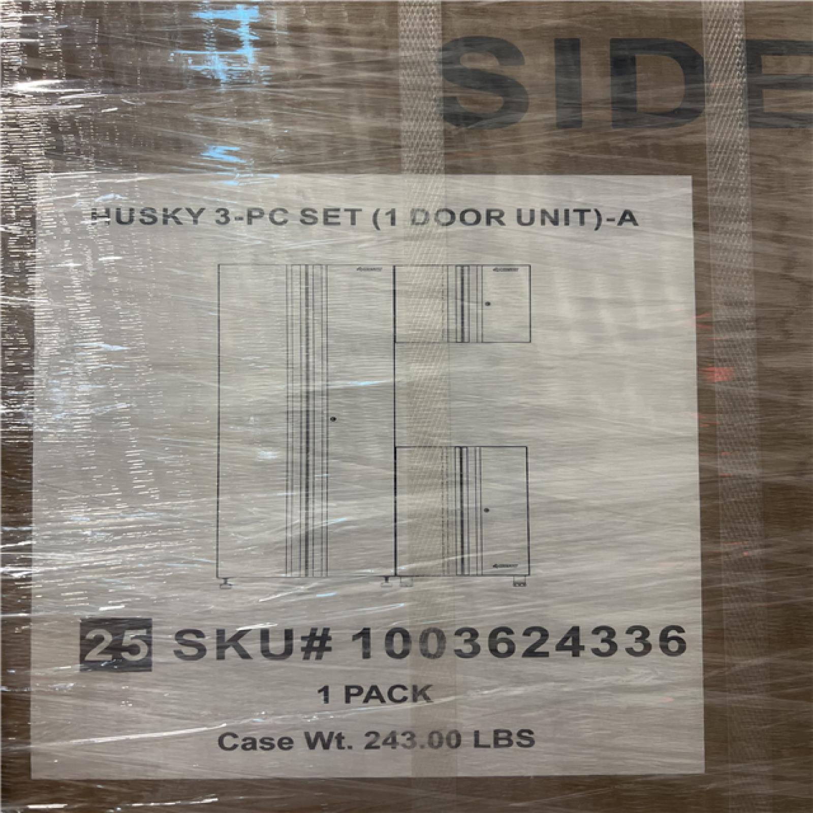 DALLAS LOCATION - Husky 3-Piece Regular Duty Welded Steel Garage Storage System in Black - (2 UNITS)