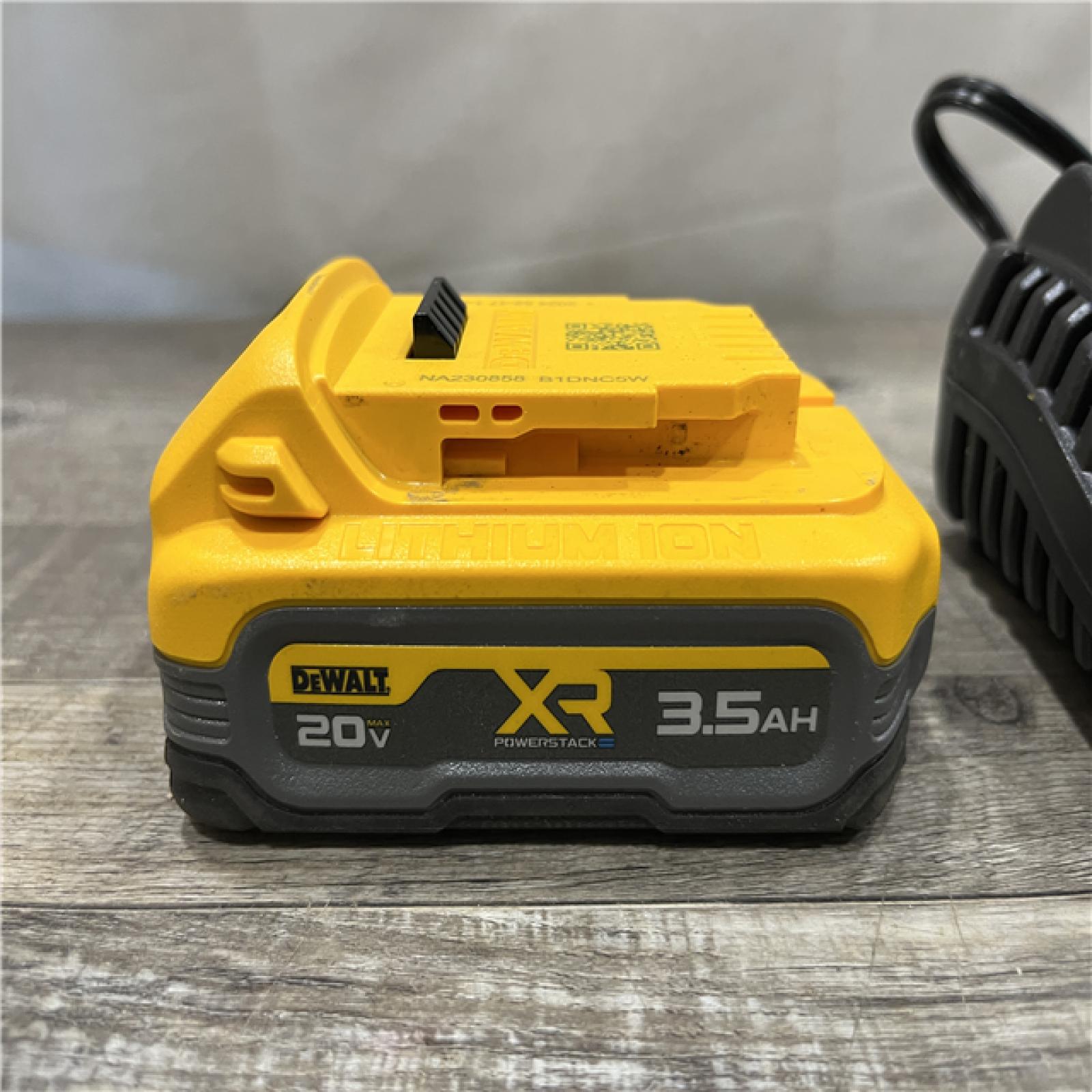 AS-IS DEWALT 20V MAX XR POWERSTACK Lithium-Ion Battery Starter Kit with 3.5Ah Battery and Charger