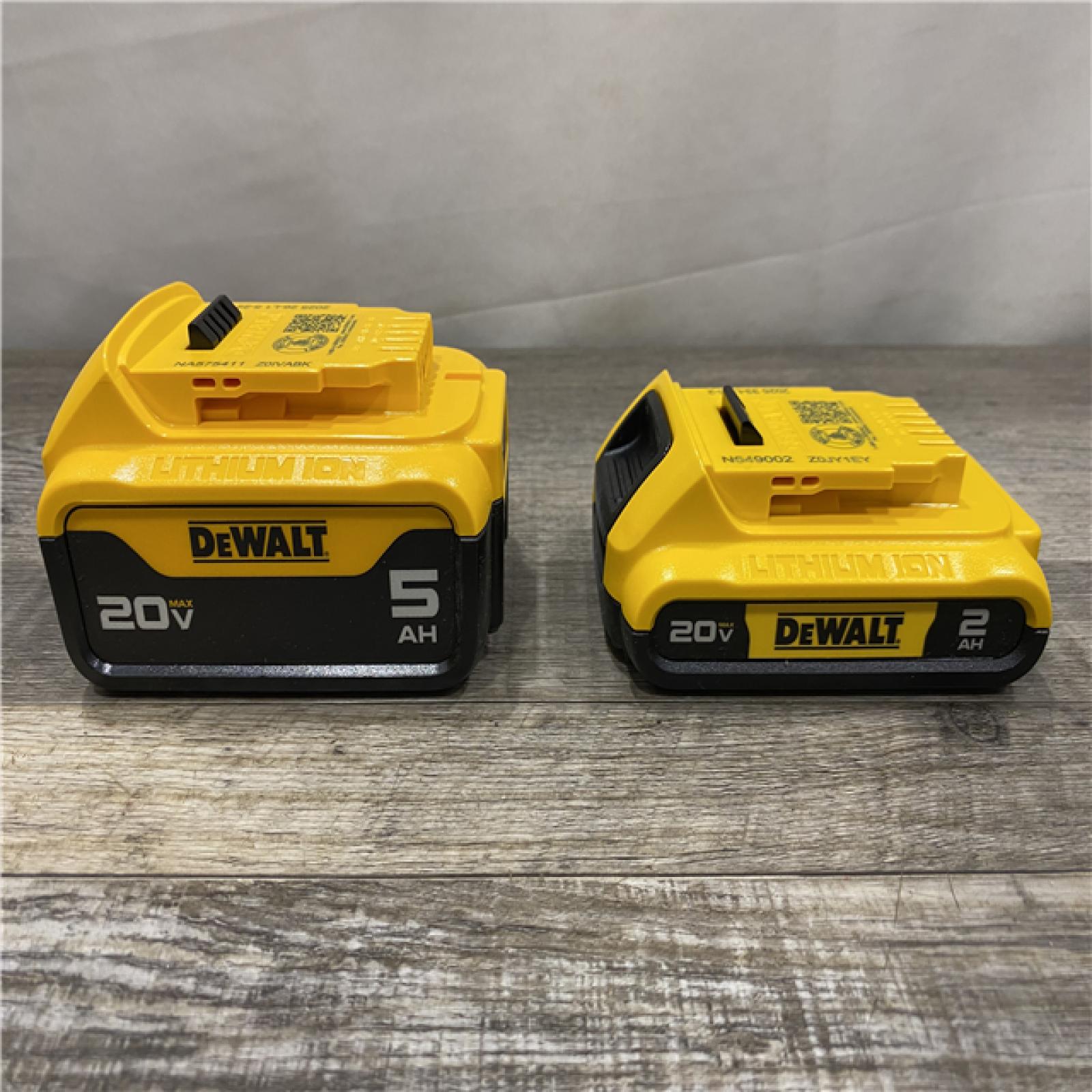 AS-IS DEWALT 20V MAX Lithium-Ion Battery Kit with 5.0Ah and 2.0Ah Battery and Charger