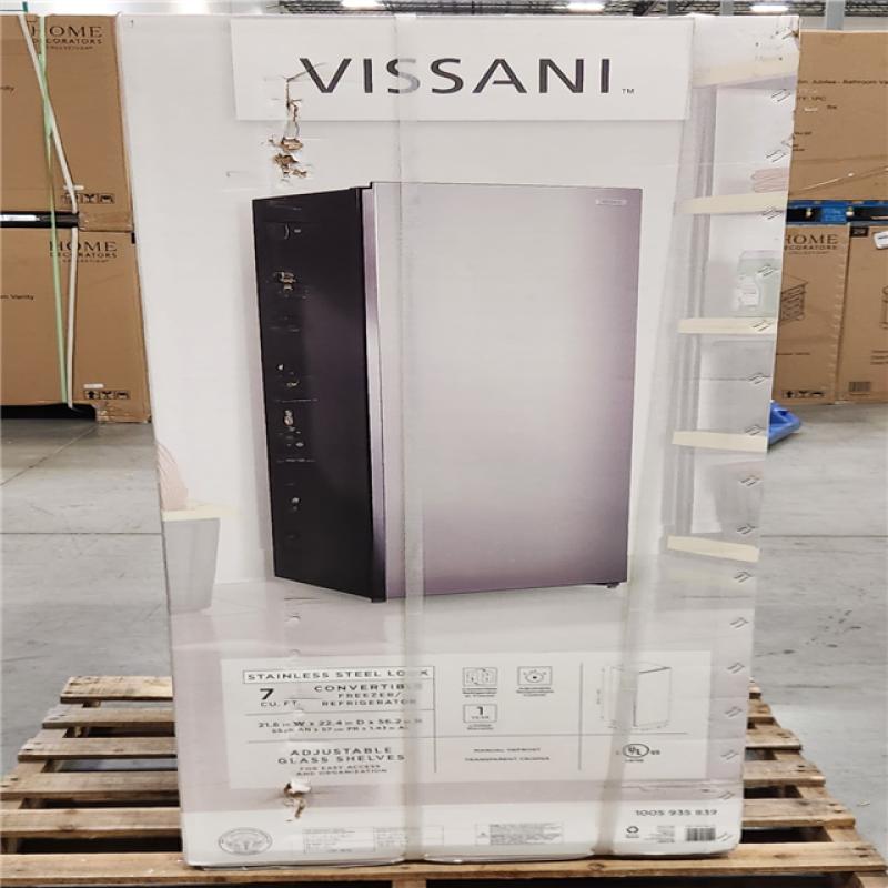NEW Vissani 21.6 in. 7 Cu. Ft. Convertible Upright Freezer/Refrigerator