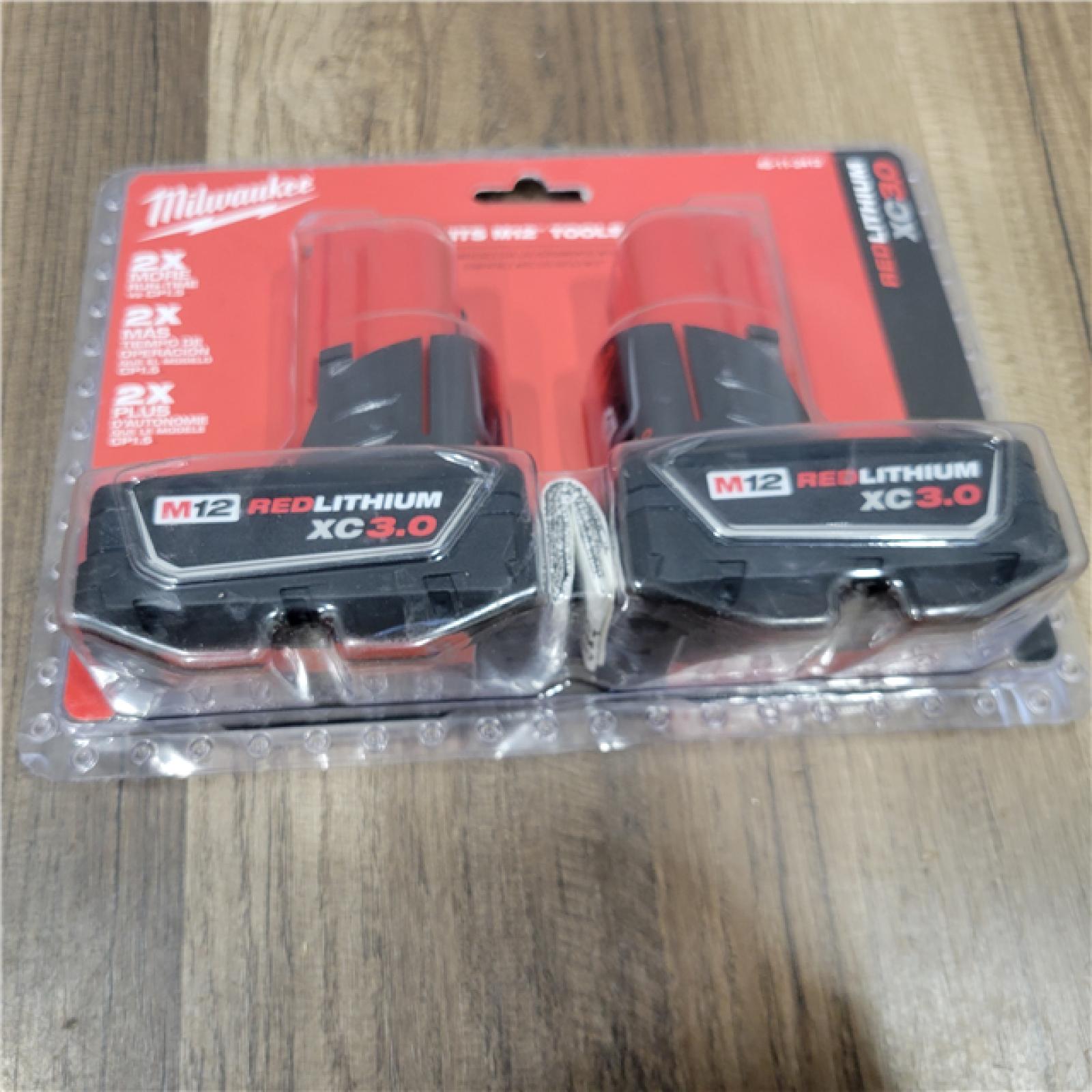 NEW! Milwaukee M12 12-Volt Lithium-Ion XC Extended Capacity 3.0Ah Battery Pack 3.0Ah (2-Pack)