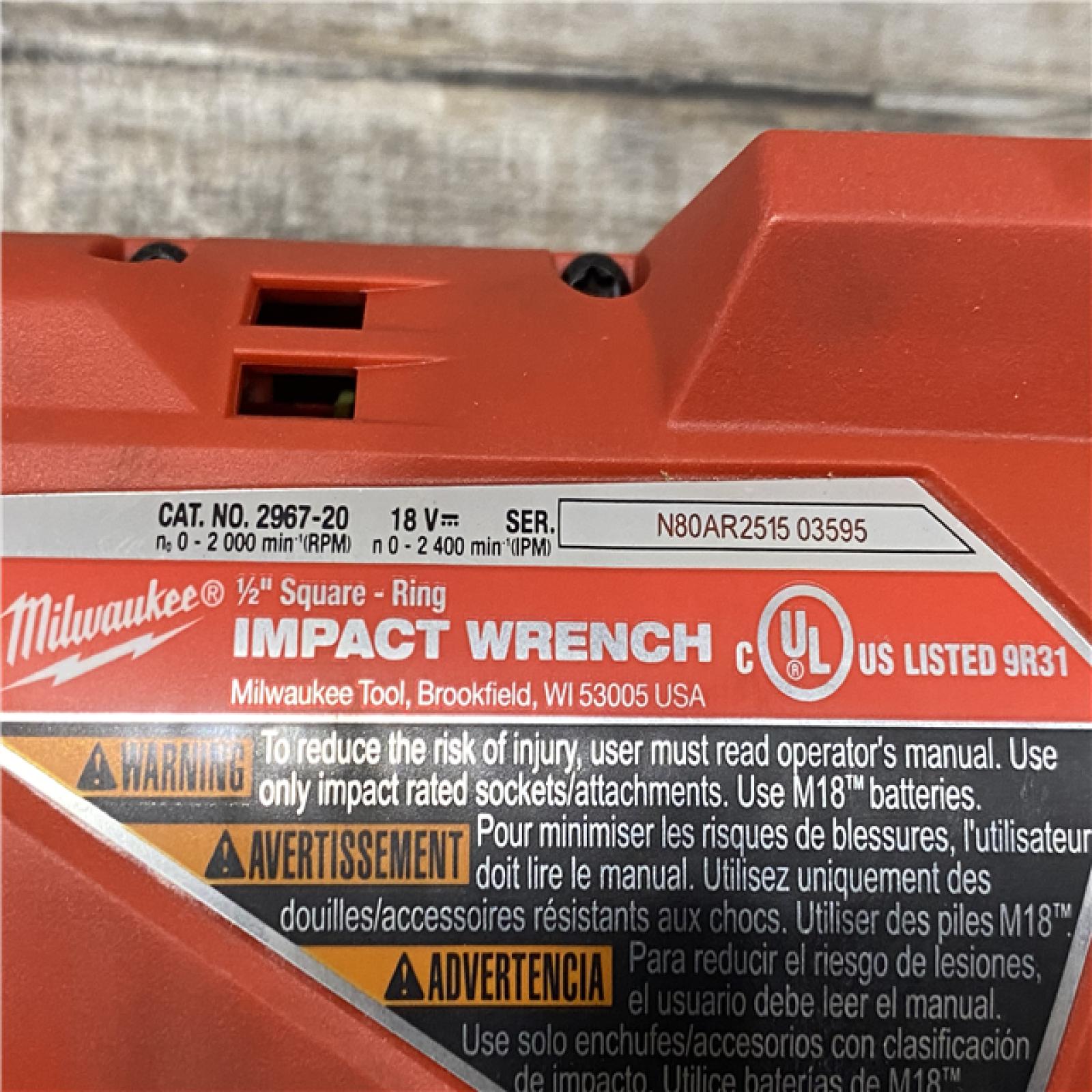 AS-IS Milwaukee FUEL 18V Lithium-Ion Brushless Cordless 1/2 in. Impact Wrench with Friction Ring (Tool-Only)