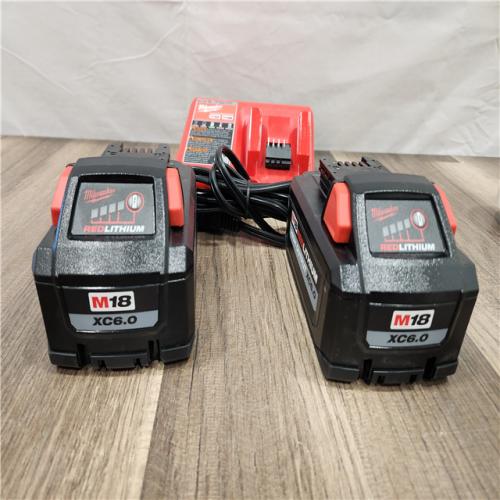AS-IS Milwaukee M18 18-Volt Lithium-Ion High Output Starter Kit with Two 6.0 Ah Battery and Charger