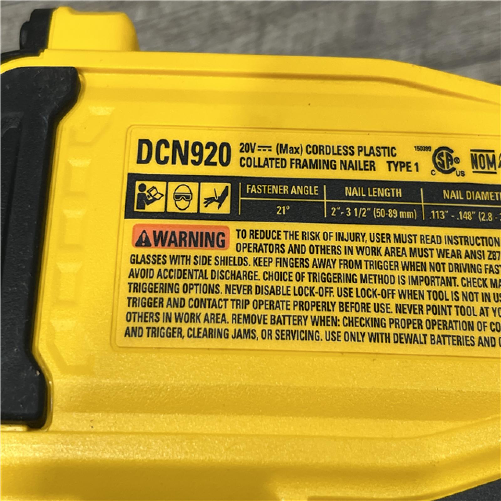 AS-IS DEWALT 20-Volt 21° Cordless Framing Nailer (Tool-Only)