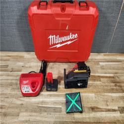 HOUSTON LOCATION - AS - IS Milwaukee 12-Volt Lithium-Ion Cordless Green 250 ft. 3-Plane Laser Level Kit