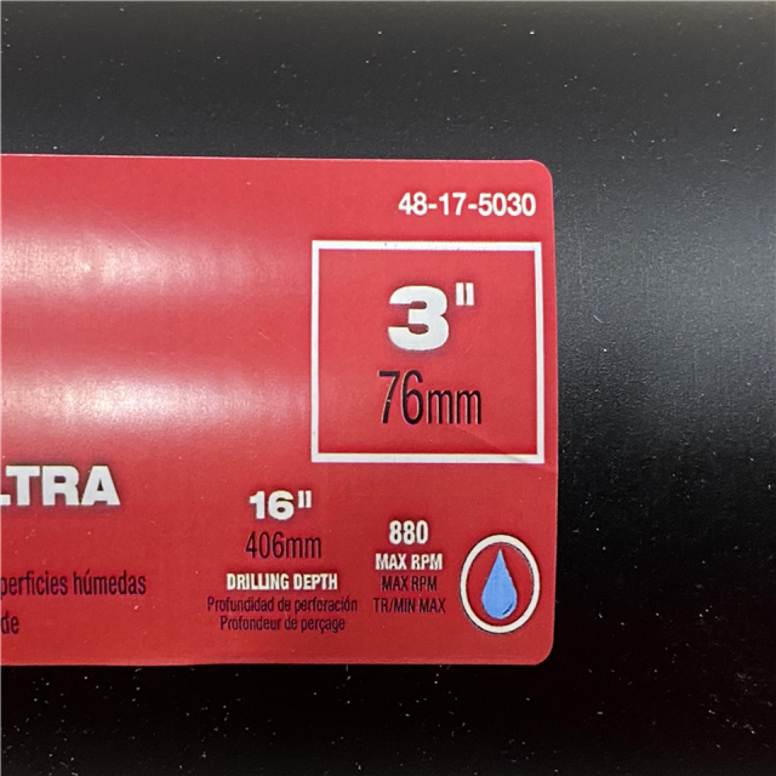 AS-IS Milwaukee 3 in. Diamond Ultra Wet Core Bit