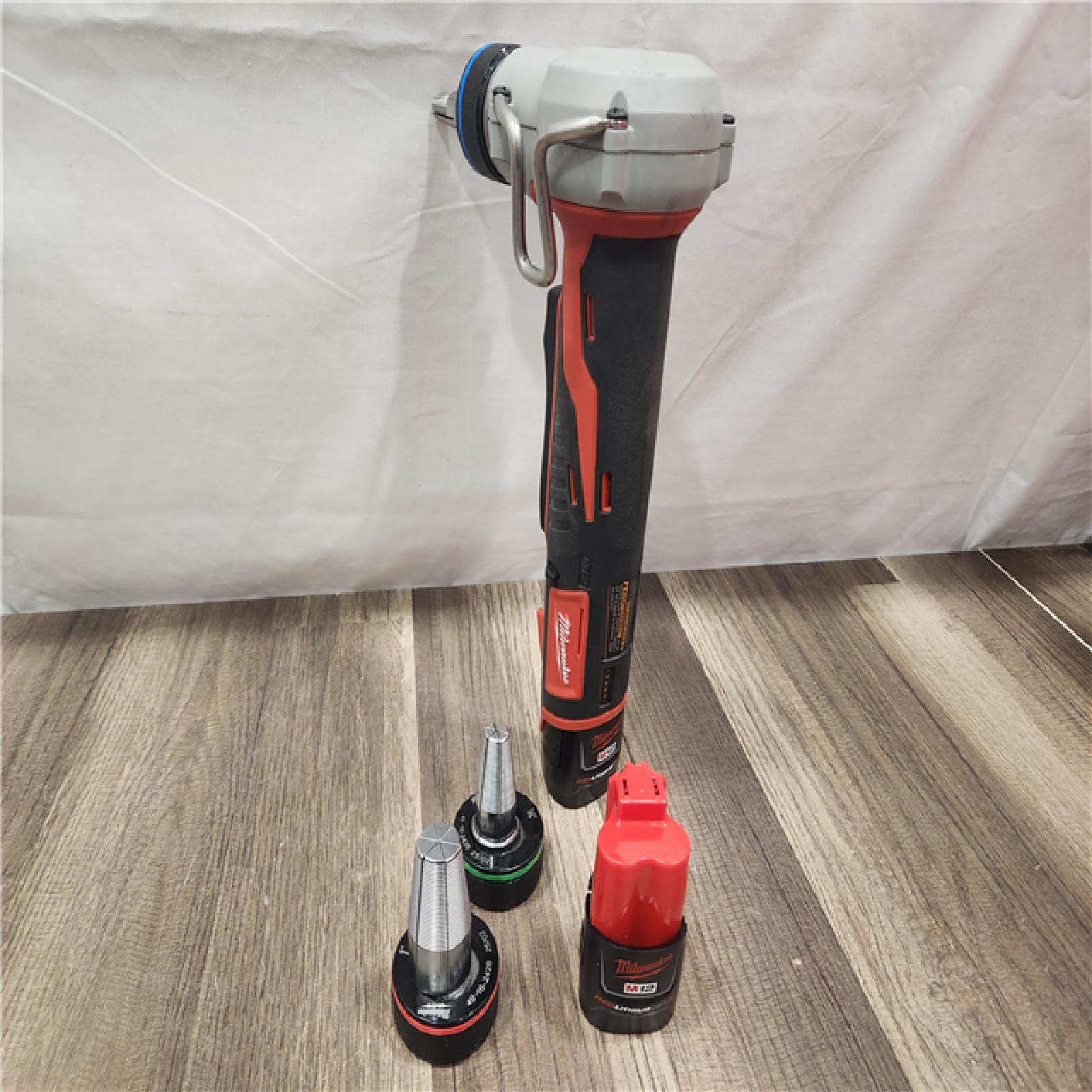 AS-IS- Milwaukee M12 12V Lithium-Ion Cordless PEX Expansion Tool Kit with (2) 1.5 Ah Batteries  (3) Expansion Heads and Hard Case