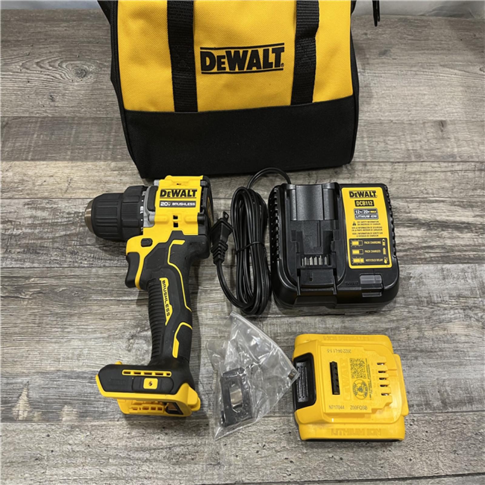 AS-IS DEWALT Atomic 20V Lithium-Ion Cordless Compact 1/2 in. Drill/Driver Kit