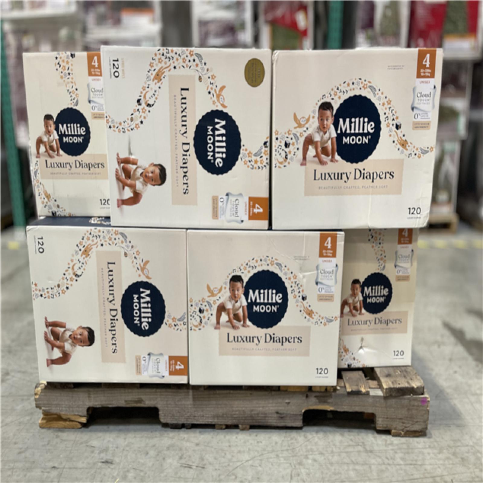 DALLAS LOCATION - Millie Moon Luxury Disposable Diapers - Size 4 PALLET- (20 UNITS)
