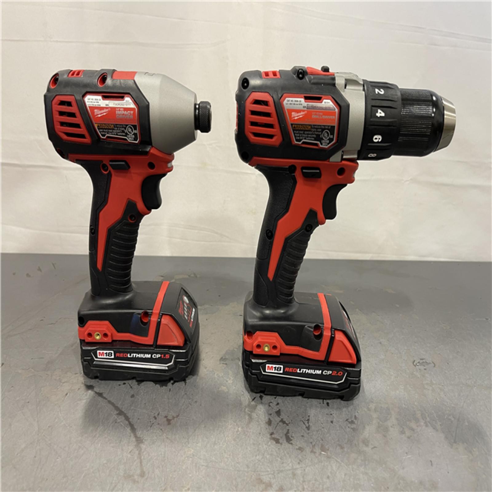 AS-IS - Milwaukee M18 18V Lithium-Ion Cordless Drill Driver/Impact Driver Combo Kit