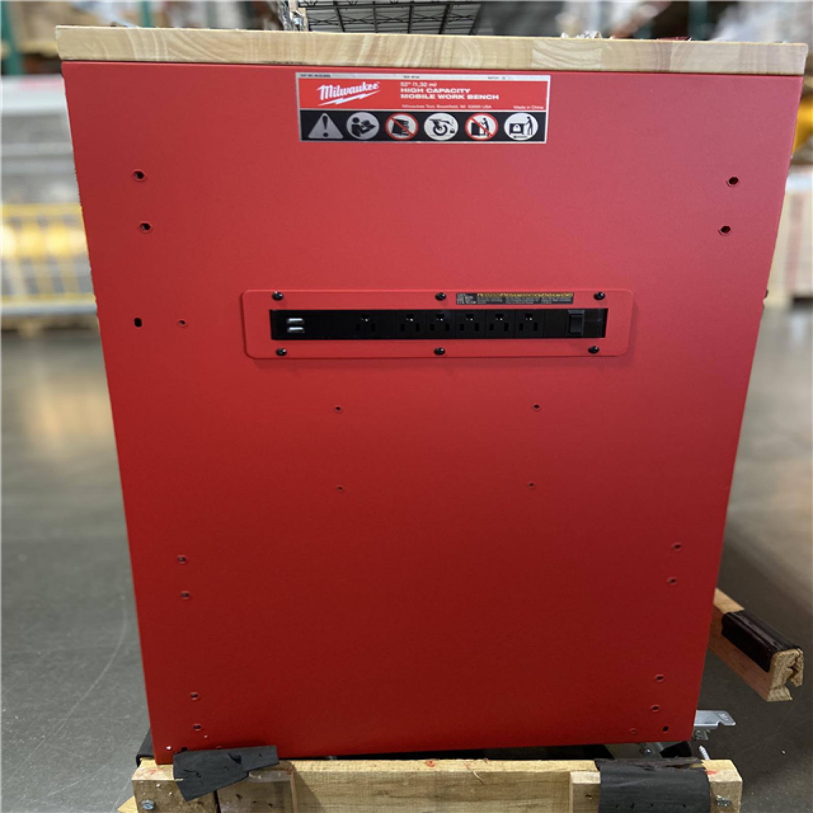 DALLAS LOCATION -  Milwaukee Tool Storage 52 in. W x 22 in. D Heavy Duty Red Mobile Workbench Cabinet