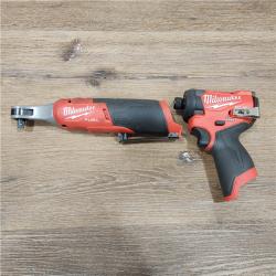 AS-IS Milwaukee M12 FUEL Brushless Cordless 1/4inch Hex Impact Driver with 3/8inch Ratchet Kit