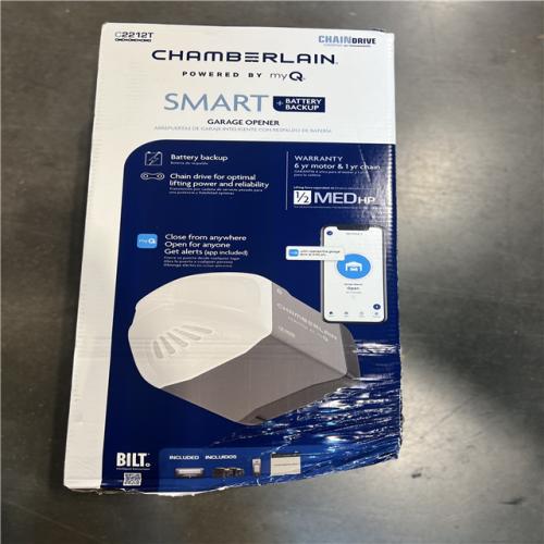 NEW! - Chamberlain C2212T 1/2 HP Smart Chain Drive Garage Door Opener with Battery Backup