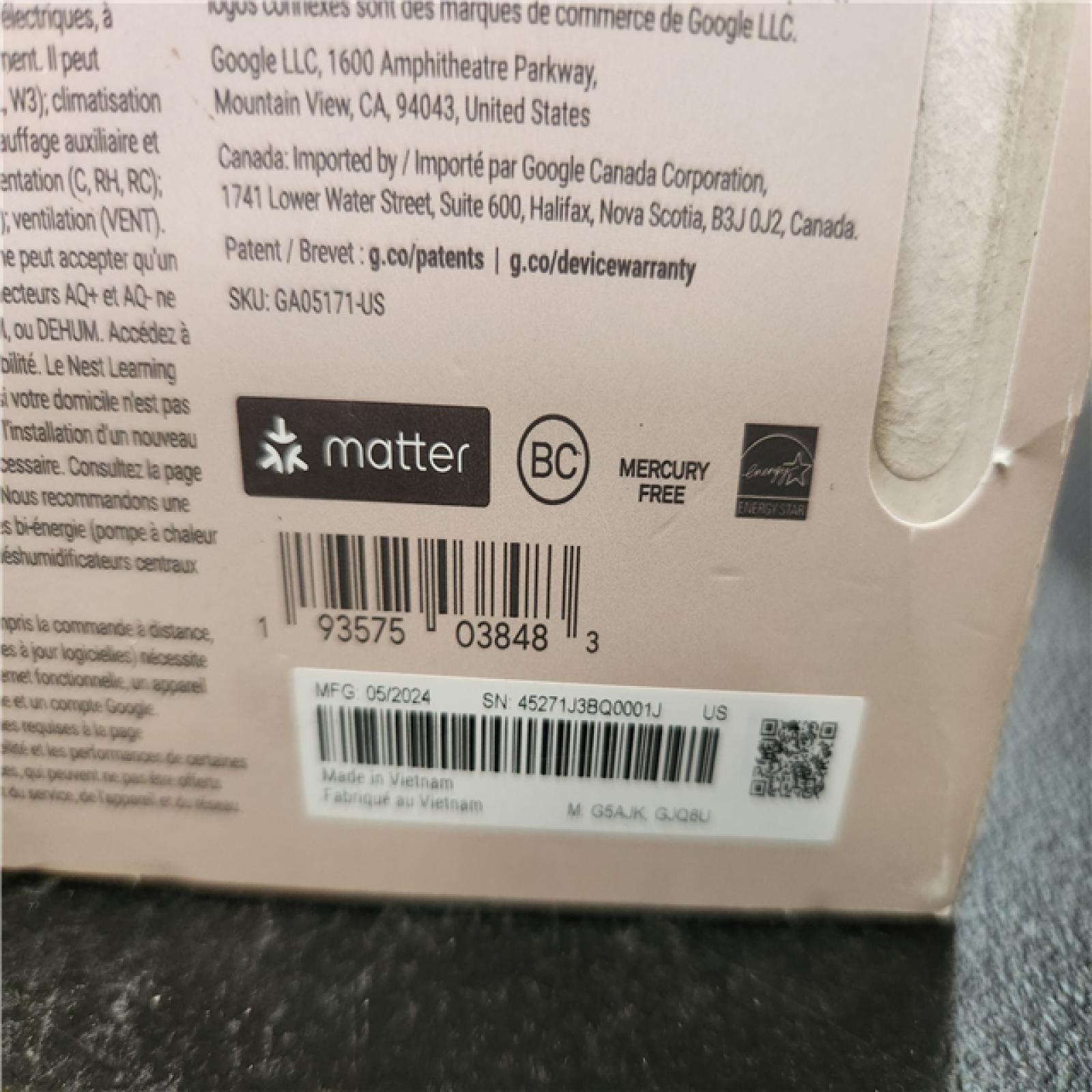 Phoenix AS-IS Google Nest Learning Thermostat (4th Gen) with Nest Temperature Sensor (2nd Gen) -