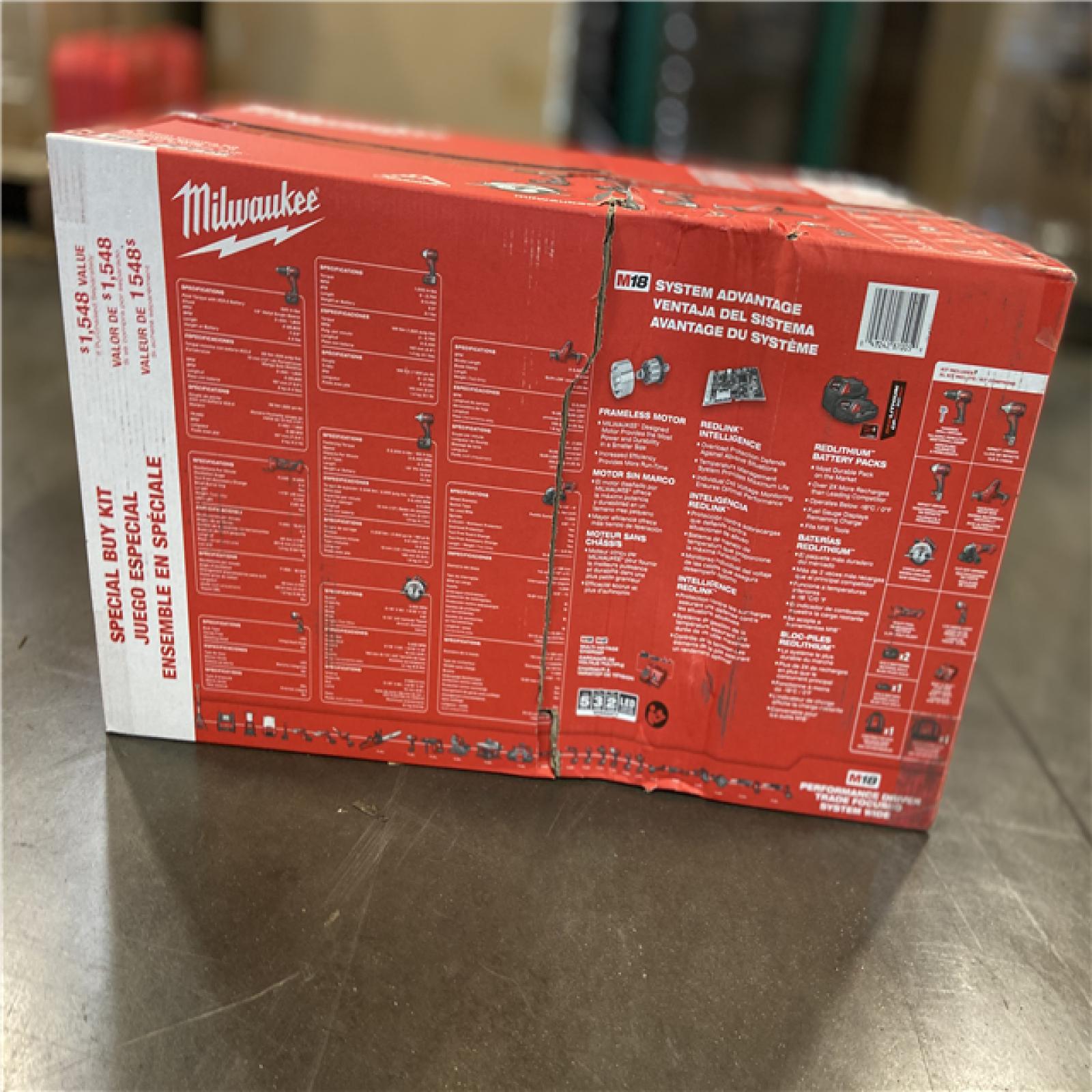 NEW Milwaukee M18 18V Lithium-Ion Cordless Combo Kit (8-Tool) with (3) Batteries, Charger and (2) Tool Bags