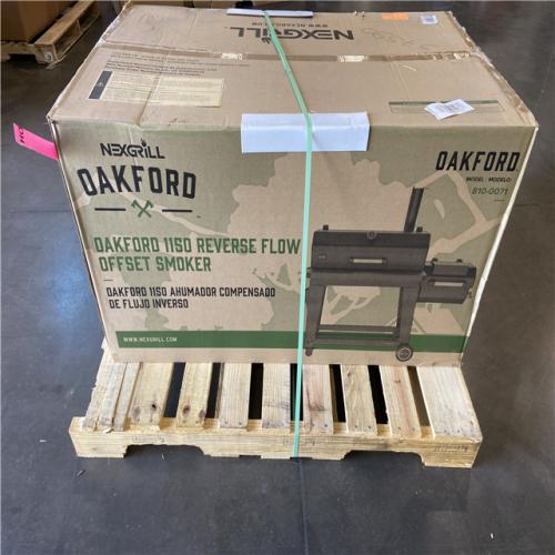 DALLAS LOCATION -  Nexgrill Oakford 1150 Reverse Flow Offset Smoker Charcoal Grill in Black