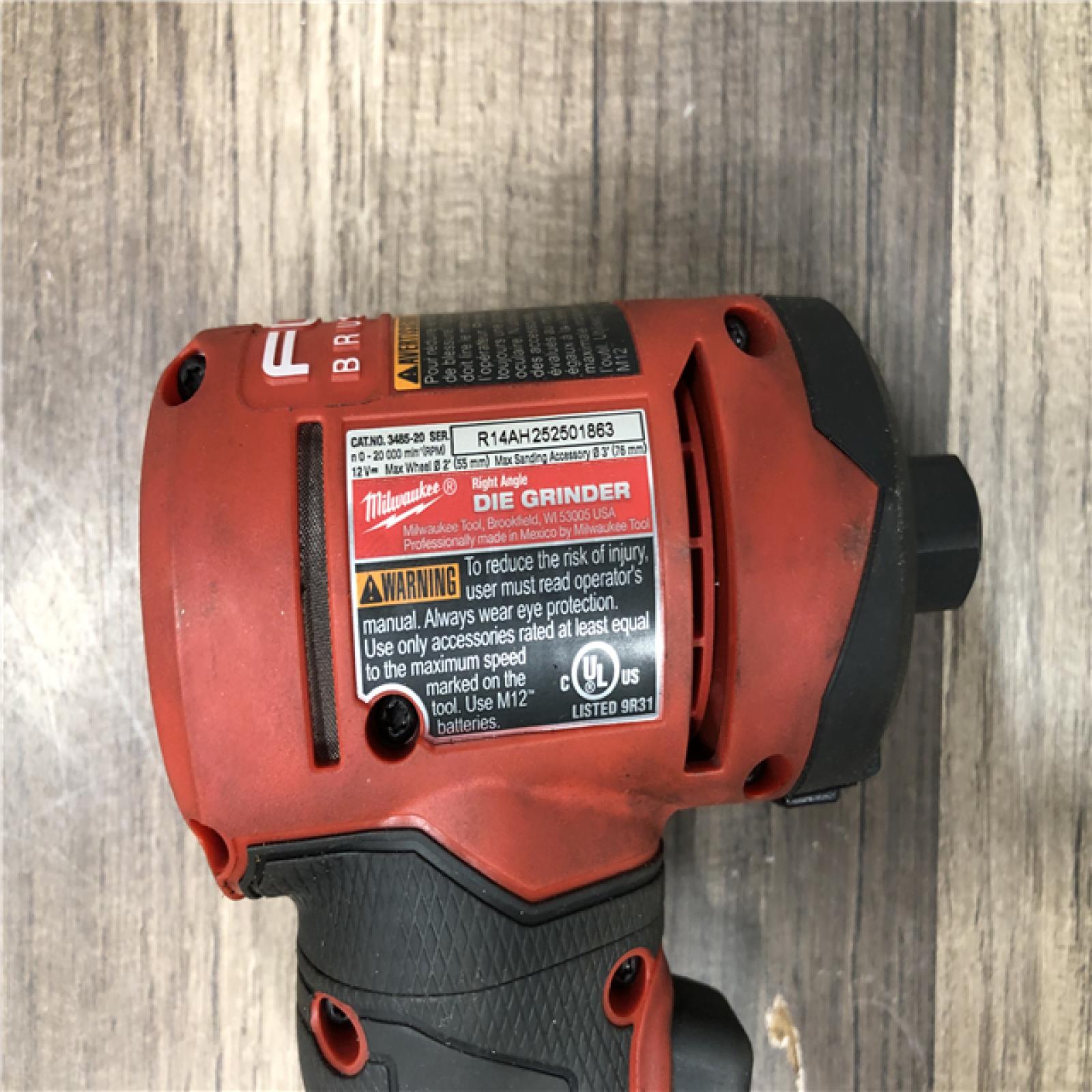 AS-IS Milwaukee  FUEL 12V Lithium-Ion Brushless Cordless 1/4 in. Right Angle Die Grinder (Tool-Only)
