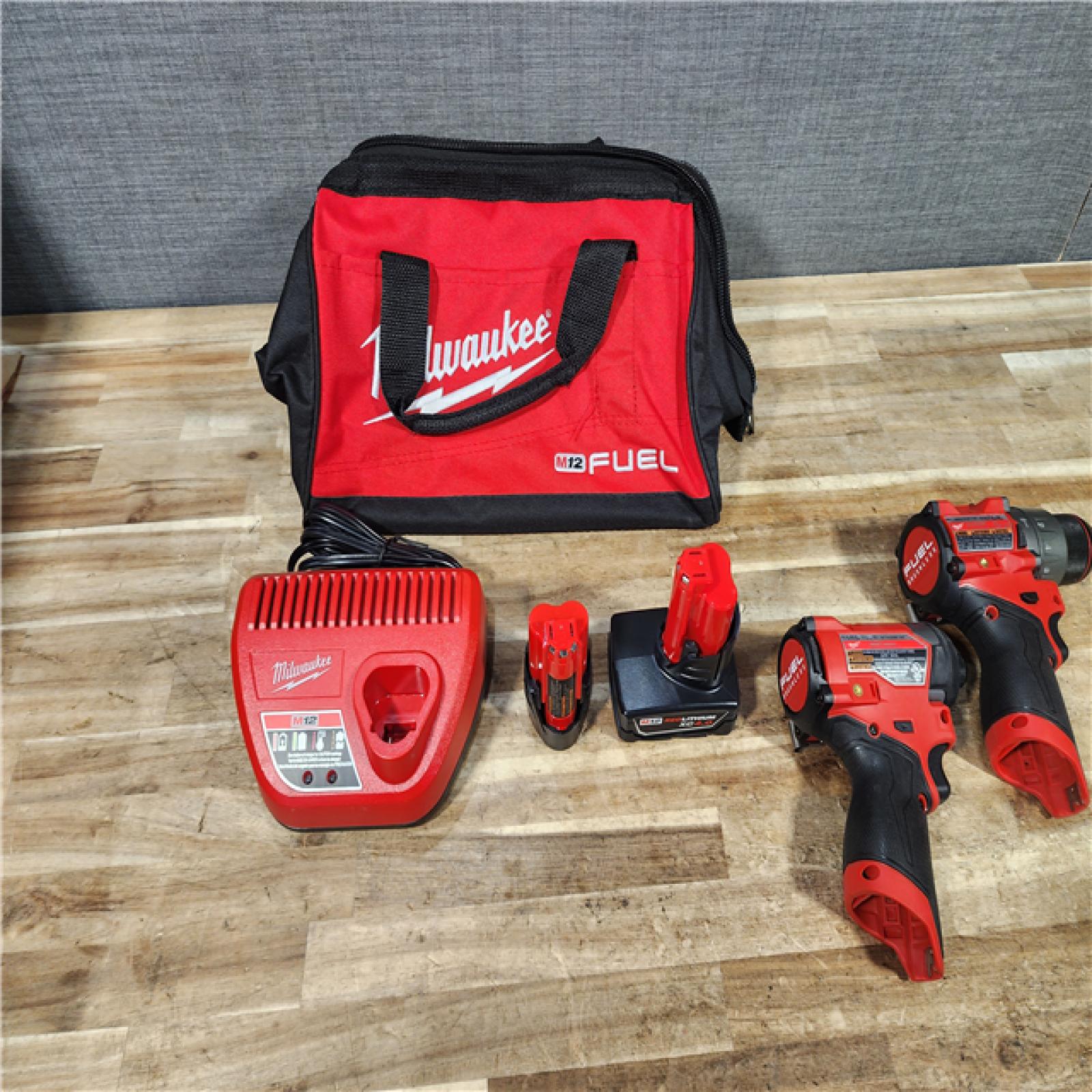 HOUSTON LOCATION - AS - IS Milwaukee FUEL 12-Volt Lithium-Ion Brushless Cordless Hammer Drill and Impact Driver Combo Kit