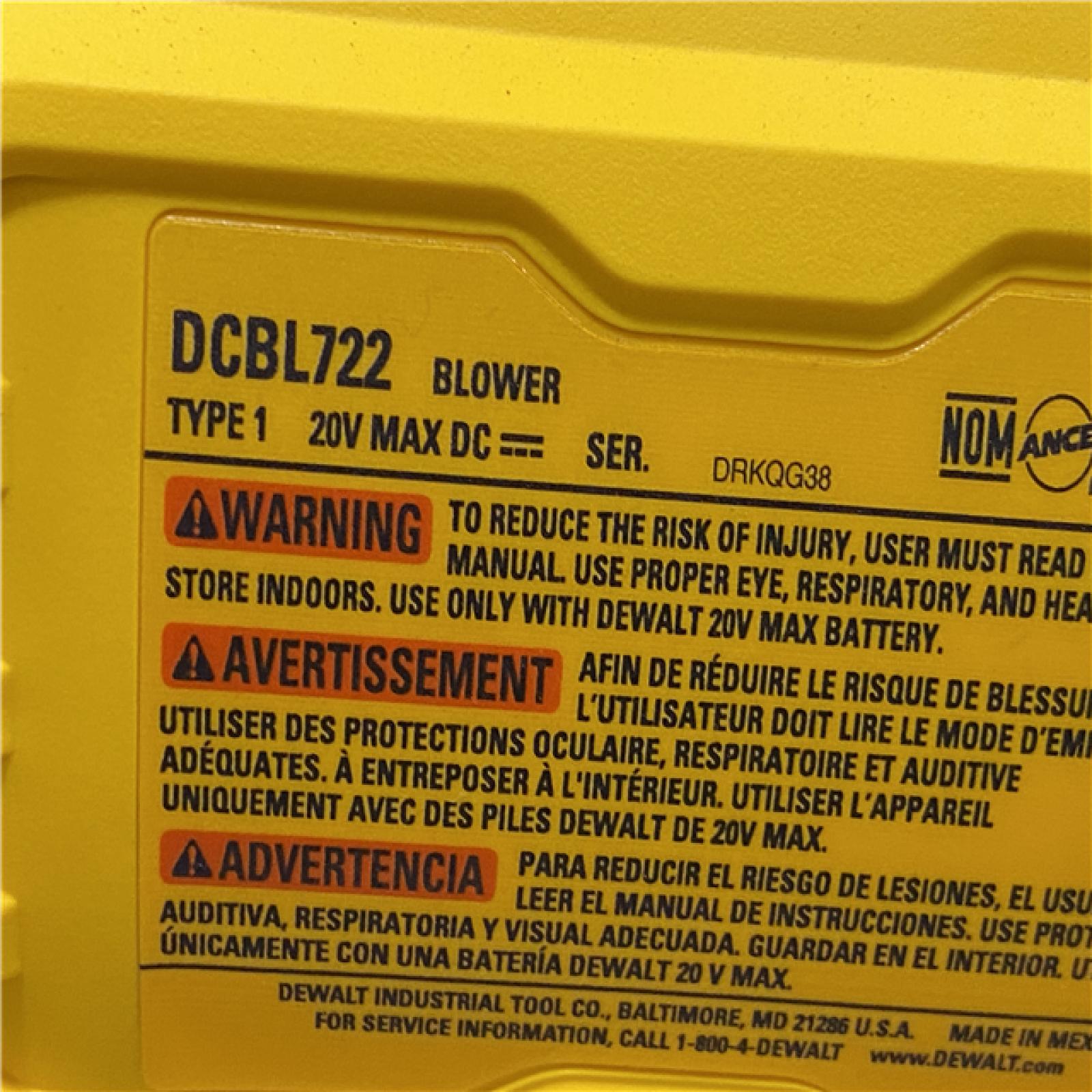 AS-IS DEWALT 20V MAX* XR Brushless Cordless Handheld Blower Kit