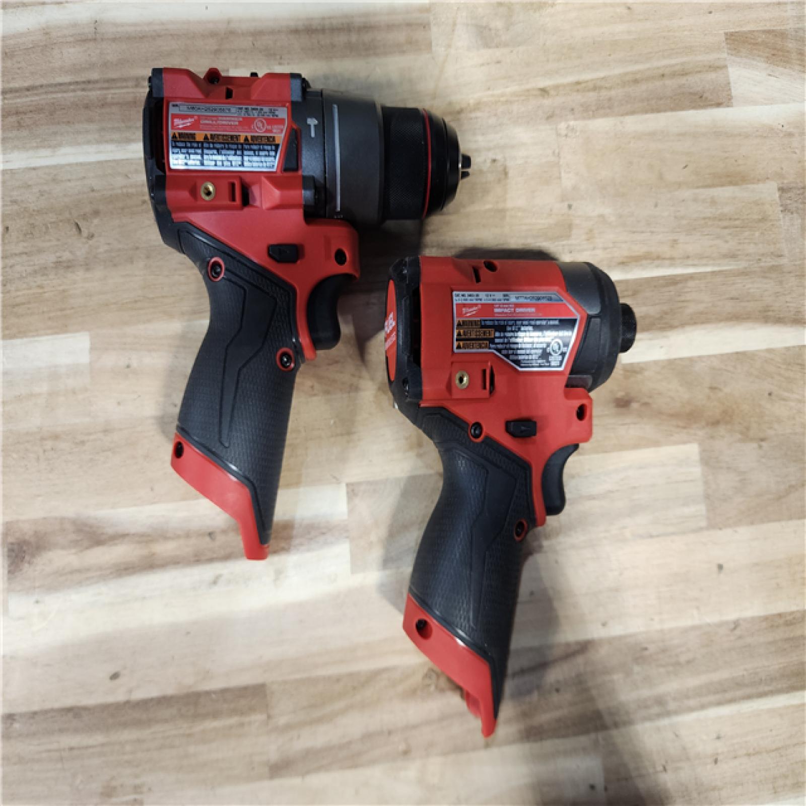 HOUSTON LOCATION - AS-IS Milwaukee FUEL 12-Volt Lithium-Ion Brushless Cordless Hammer Drill and Impact Driver Combo Kit