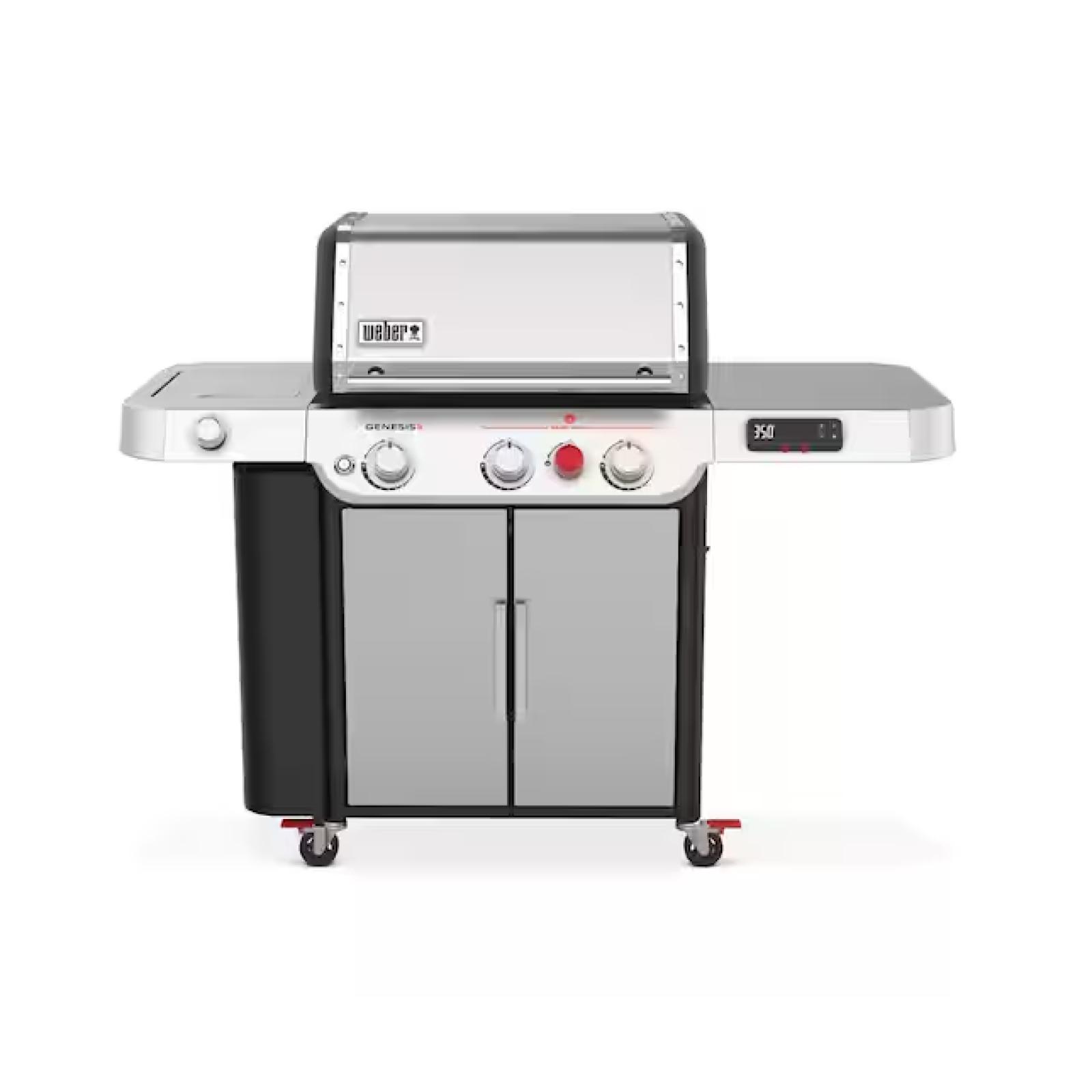 DALLAS LOCATION - Weber Genesis Smart SX-335 3-Burner Liquid Propane Gas Grill in Stainless Steel with Side Burner