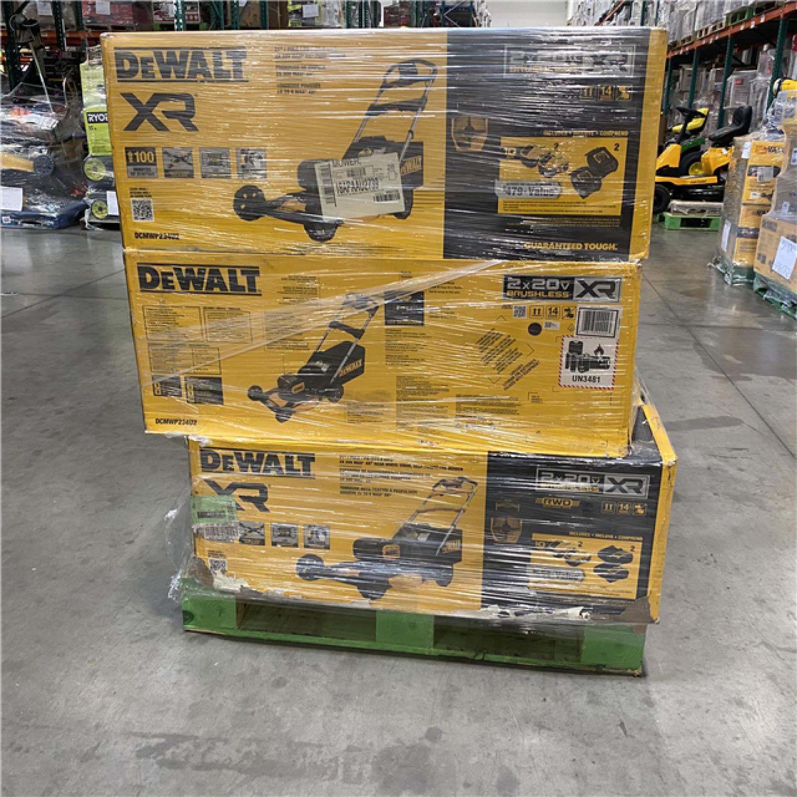 Dallas Location - As-Is DEWALT Lawn Mower Pallet