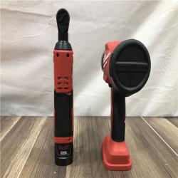 AS-IS Milwaukee 12/18V Lithium-Ion Cordless 3/8 in. Ratchet and 1/2 in. High Torque Impact Wrench with Friction Ring Combo Kit