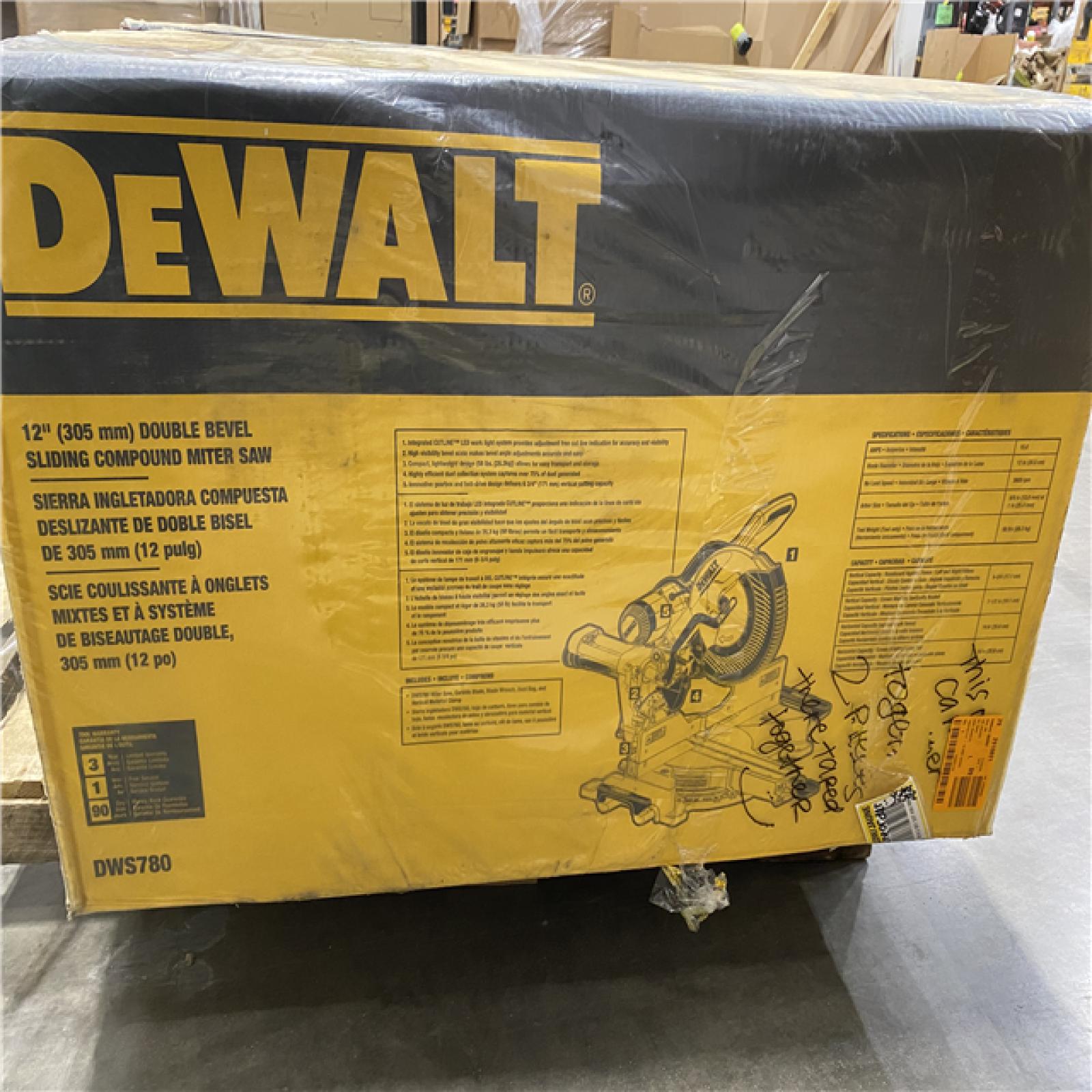 NEW- DEWALT 15 Amp Corded 12 in. Double Bevel Sliding Compound Miter Saw