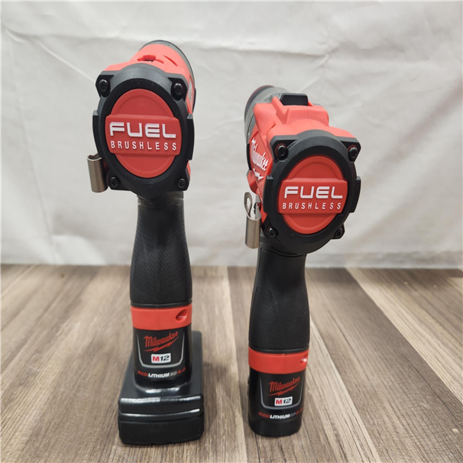 AS-IS- Milwaukee 12V Brushless Hammer Drill and Impact Driver Combo Kit