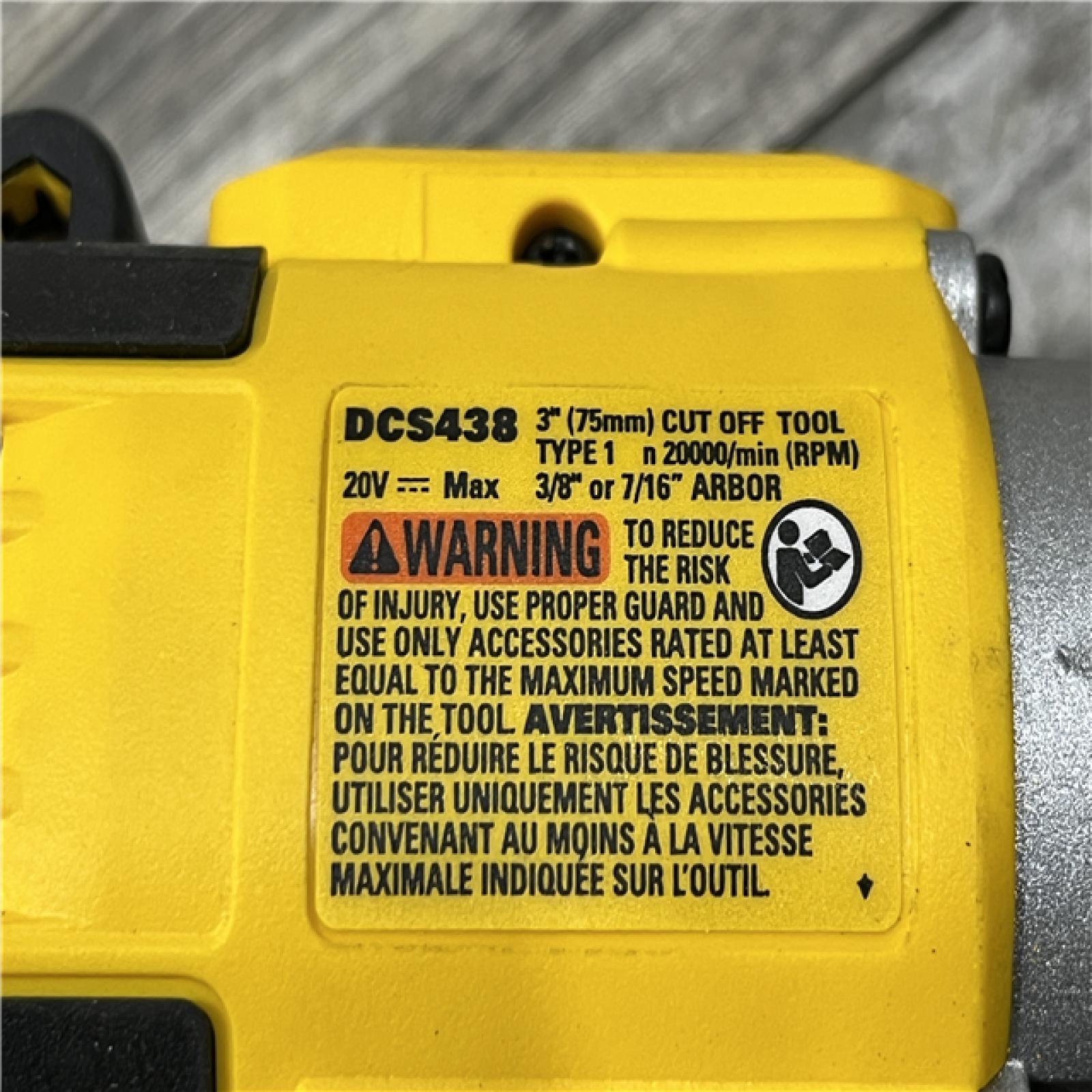 AS-IS DEWALT 20V XR Cordless 3 in. Cut-Off Tool (Tool Only)