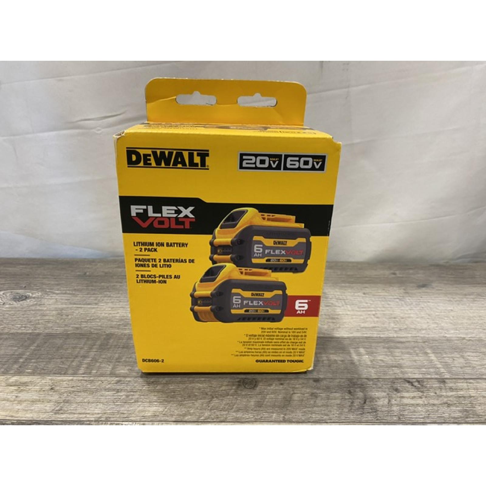 NEW - DEWALT FLEXVOLT 20V/60V MAX Lithium-Ion 6.0Ah Battery Pack (2 Pack)