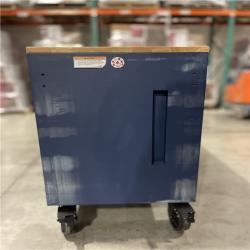 DALLAS LOCATION- AS IS- HUSKY 72 in. W x 24 in. D Heavy Duty 18-Drawer Adjustable Height Mobile Workbench with Solid Wood Top in Matte Blue