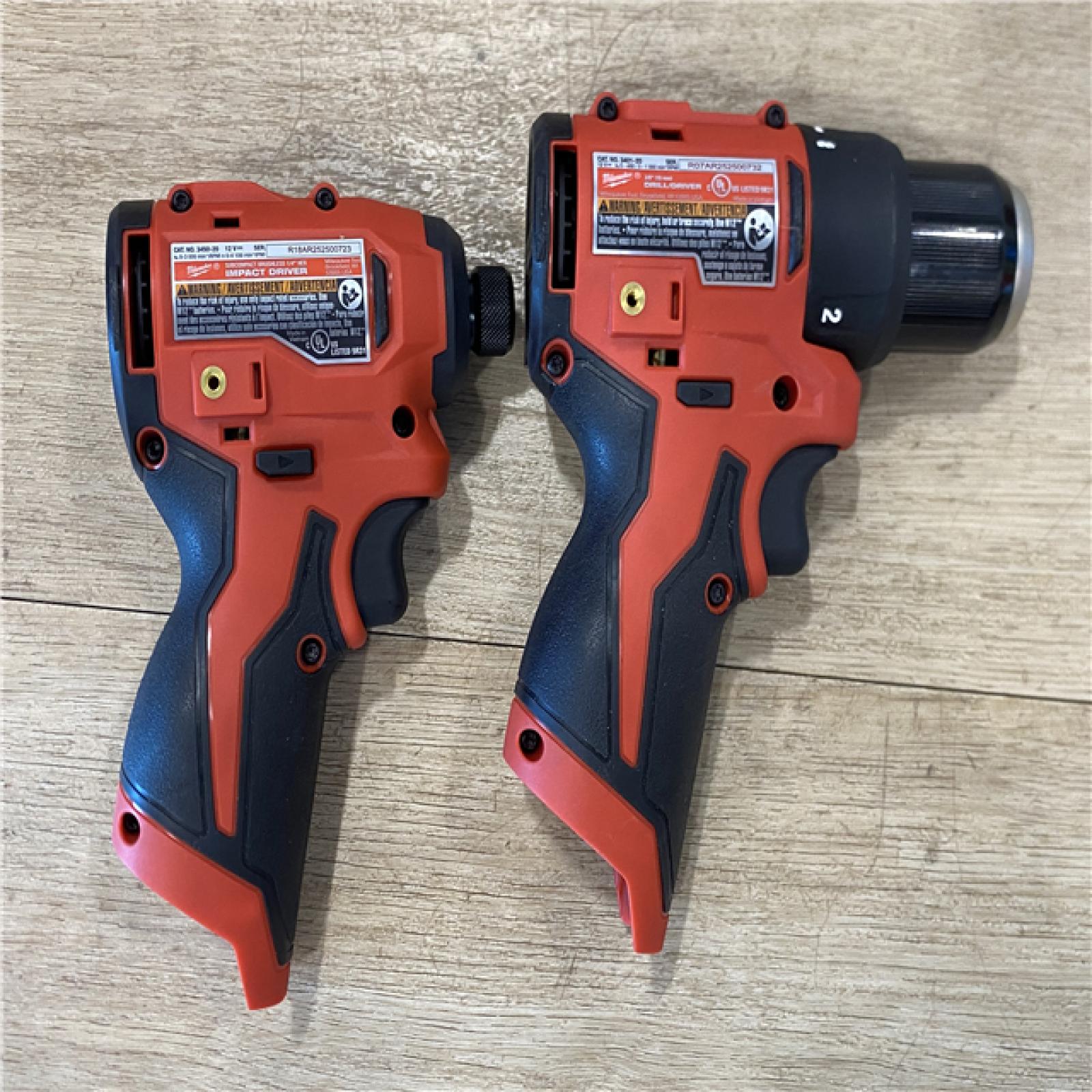 AS-IS Milwaukee 12-Volt Lithium-Ion Brushless Cordless Subcompact Drill and Impact Driver Combo Kit
