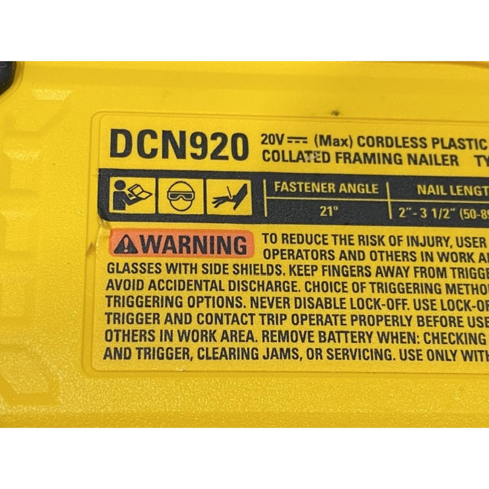 AS-IS DEWALT 20-Volt 21° Cordless Framing Nailer (Tool-Only)