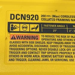 AS-IS DEWALT 20-Volt 21° Cordless Framing Nailer (Tool-Only)