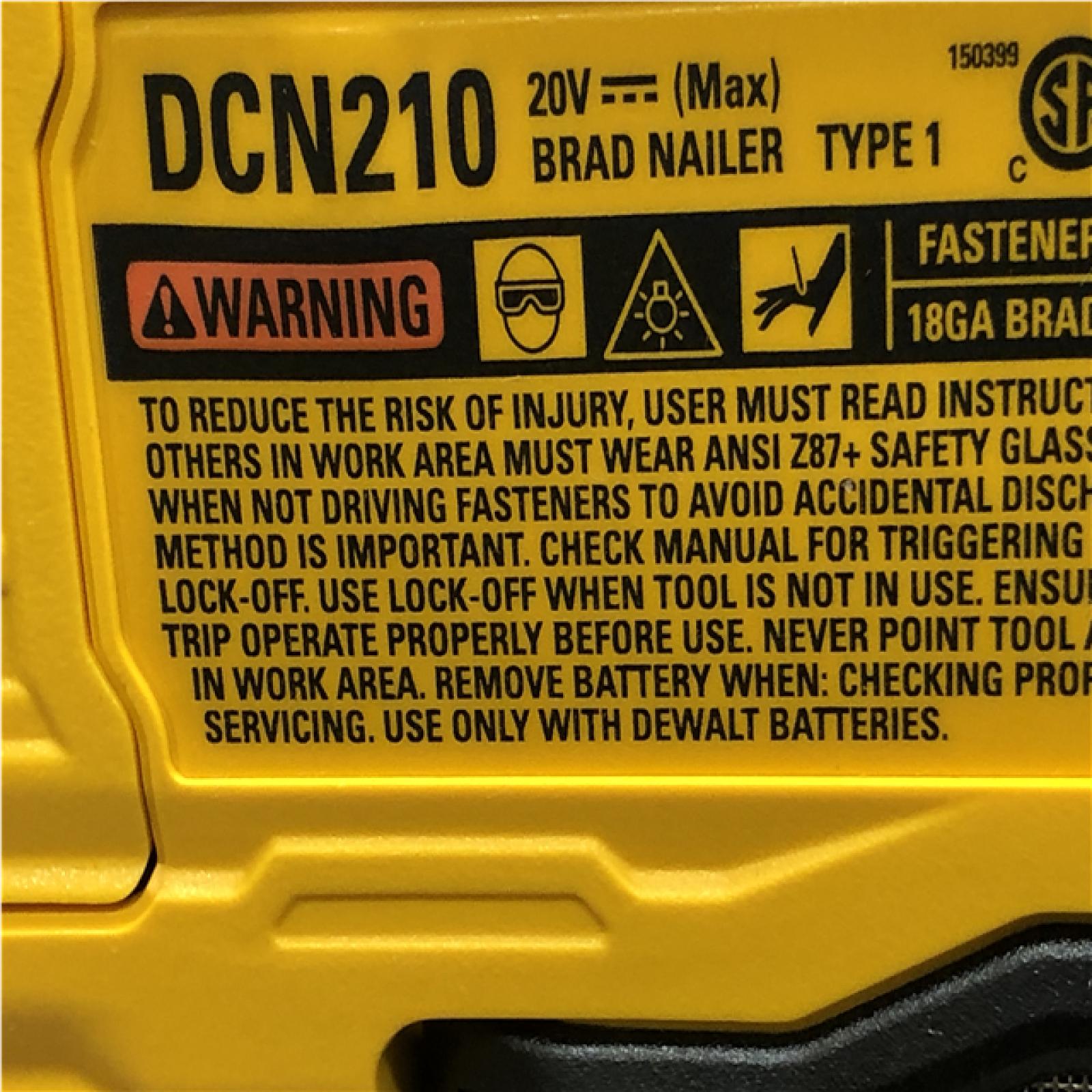 AS-IS DEWALT 20V MAX XR 18 Gauge Cordless Brad Nailer (Tool Only)