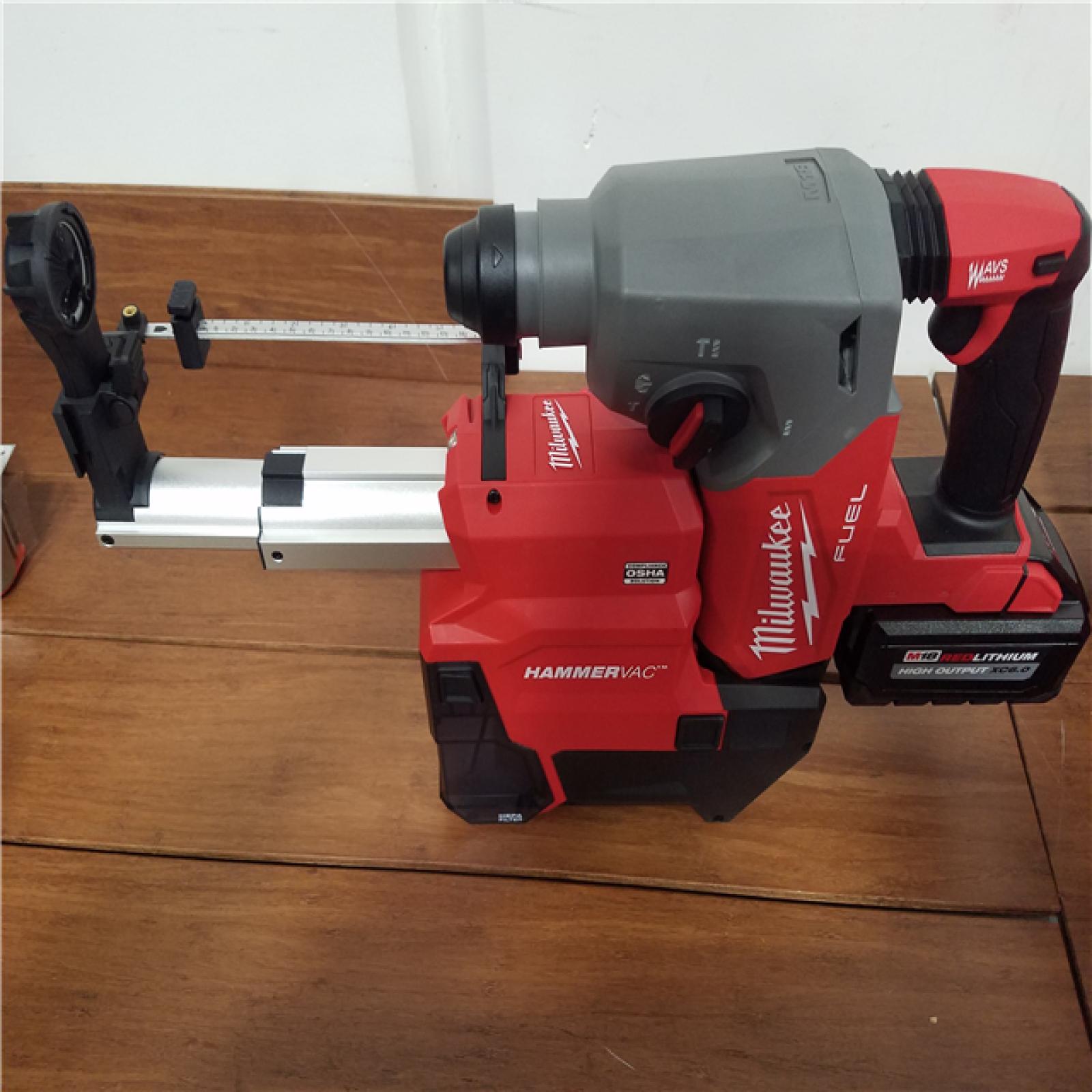 California NEW Milwaukee 1 SDS Plus Rotary Hammer & Hammervac Dedicated Dust Extractor Kit  Includes (2) Batteries  Charger & Hard Case